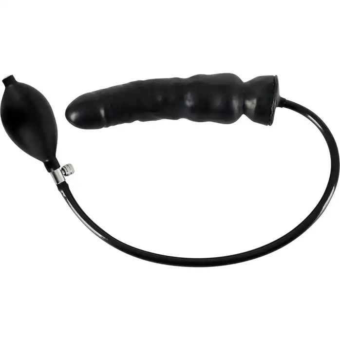 Чёрный надувной фаллоимитатор из латекса Inflatable Latex Dildo - 20 см - Late X