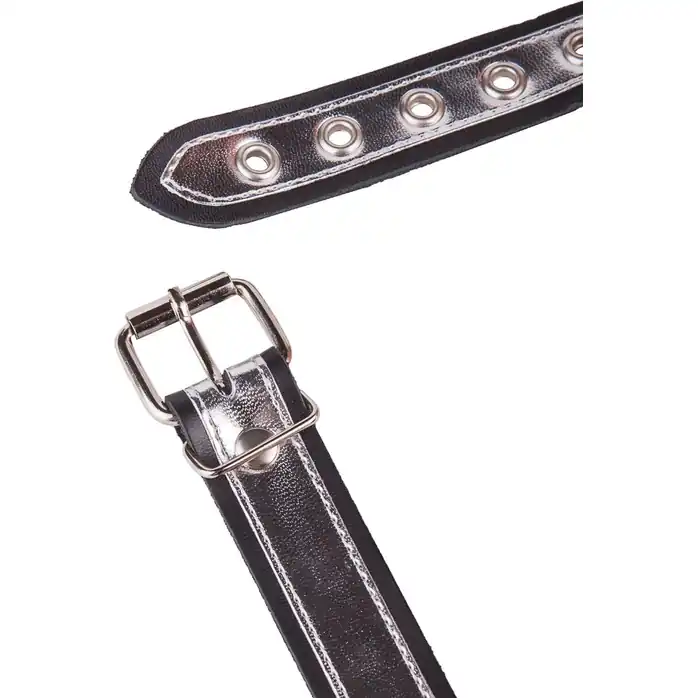 Кляп-шарик на серебристо-черных ремешках - BDSM accessories. Фотография 4.