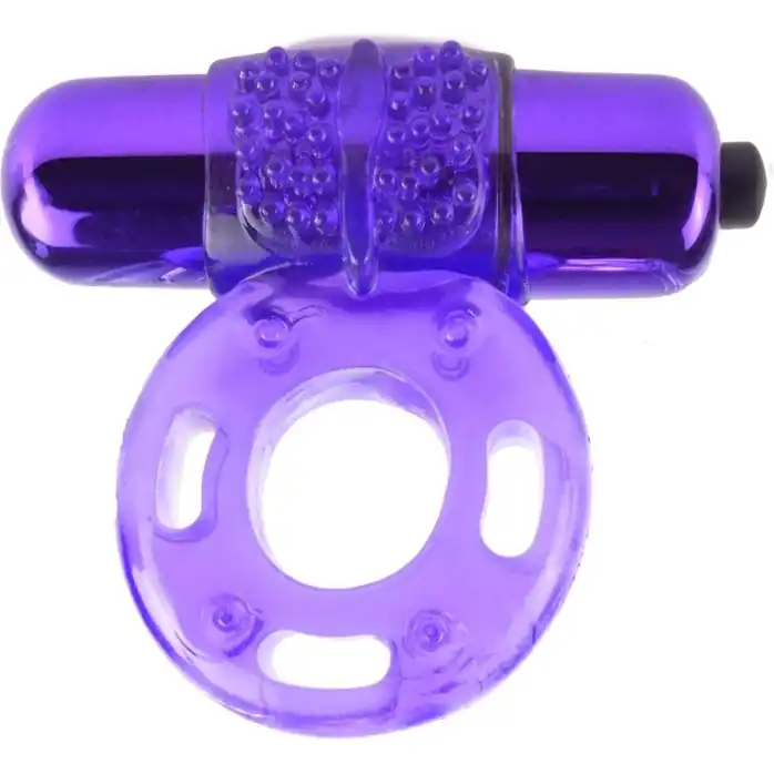 Фиолетовое виброкольцо Vibrating Super Ring - Fantasy C-Ringz