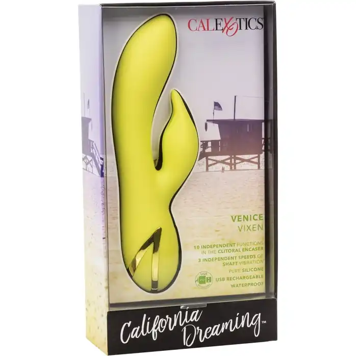 Желтый вибратор-кролик Venice Vixen - California Dreaming. Фотография 10.