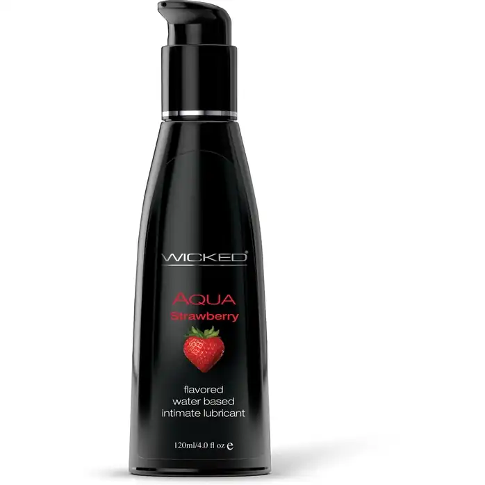 Лубрикант с ароматом клубники Wicked Aqua Strawberry - 120 мл