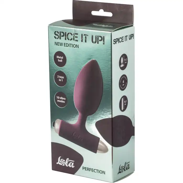 Бордовая анальная вибропробка New Edition Perfection - 11,1 см - Spice It Up. Фотография 3.