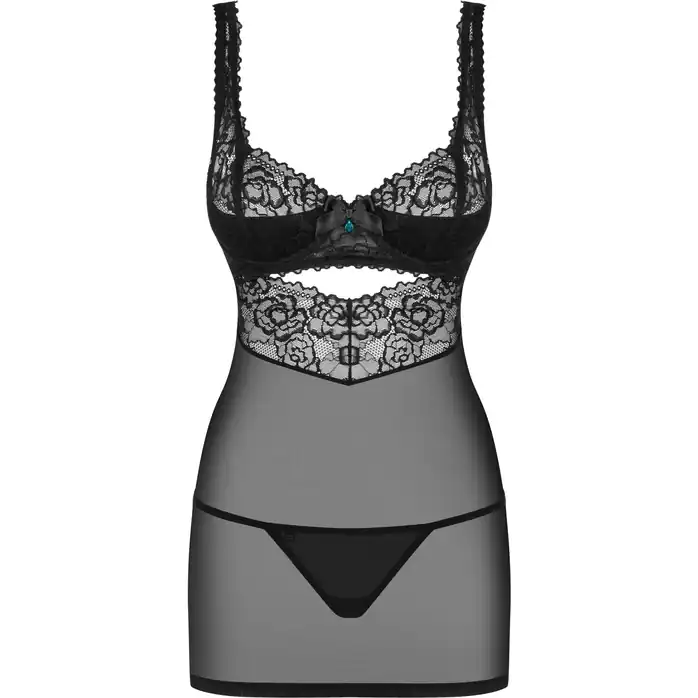 Изысканная облегающая коротенькая сорочка на тоненьких бретелях - Sexy. Фотография 3.