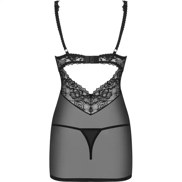 Изысканная облегающая коротенькая сорочка на тоненьких бретелях - Sexy. Фотография 4.