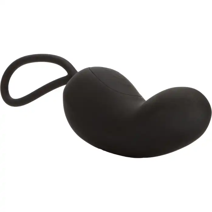 Черное виброяйцо с браслетом-пультом Wristband Remote Curve. Фотография 4.