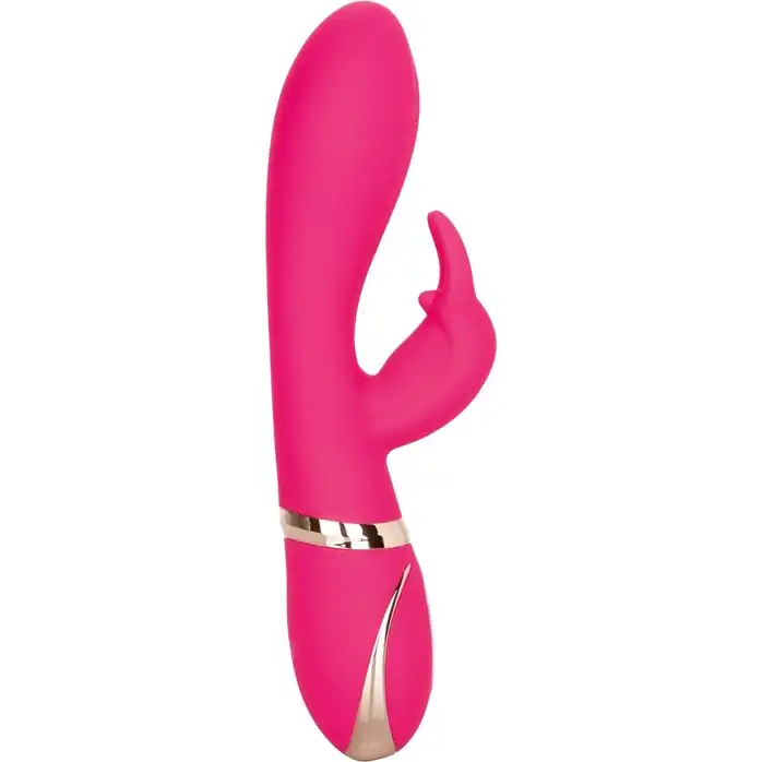 Розовый силиконовый вибратор с клиторальным отростком Signature Silicone Ultra-Soft Rabbit - 22,75 см - Jack Rabbits. Фотография 3.
