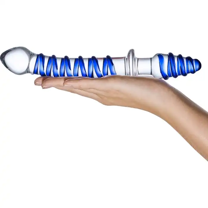 Двусторонний фаллоимитатор с анальной пробкой Mr. Swirly Dildo Butt Plug - 25 см. Фотография 4.