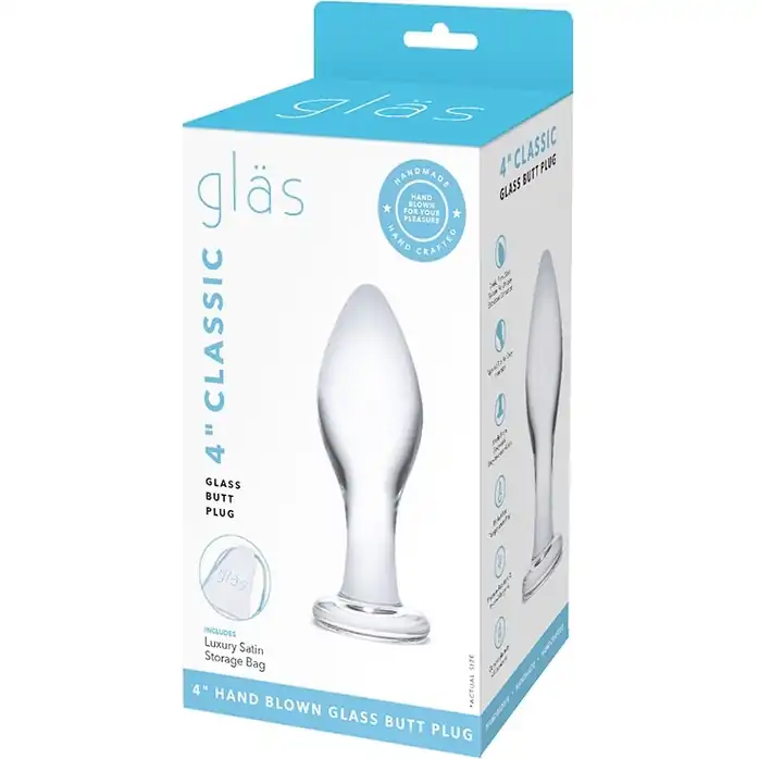 Прозрачная округлая анальная пробка Classic Glass Butt Plug - 11 см. Фотография 6.