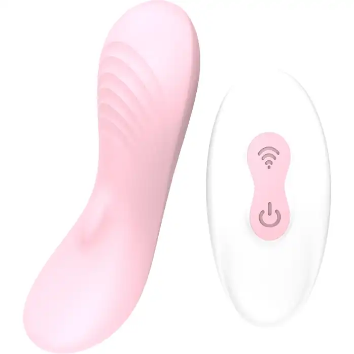 Розовый клиторальный стимулятор REMOTE LAY-ON VIBE - Vibes of Love. Фотография 2.