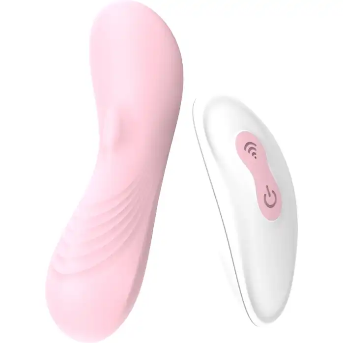 Розовый клиторальный стимулятор REMOTE LAY-ON VIBE - Vibes of Love