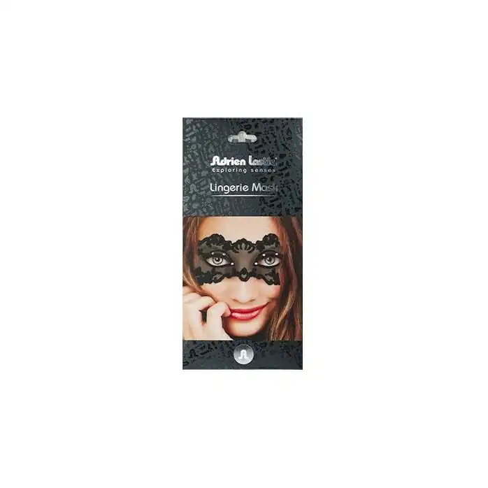 Черная ажурная маска Lingerie Mask. Фотография 2.