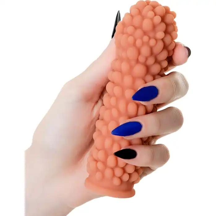 Телесная насадка на фаллос с бугорками Extreme Sleeve 010 S-size - 14,7 см. Фотография 4.
