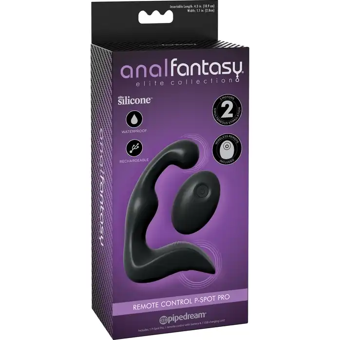 Черный вибромассажер простаты с пультом ДУ Control P-Spot Pro - Anal Fantasy Elite Collection. Фотография 3.