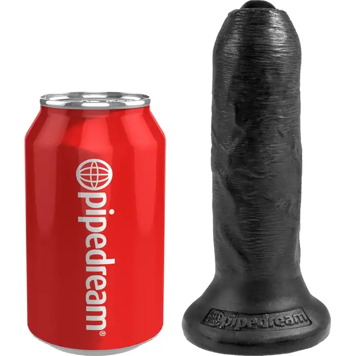 Черный необрезанный фаллоимитатор на присоске 6 Uncut Cock - 16,5 см - King Cock. Фотография 3.