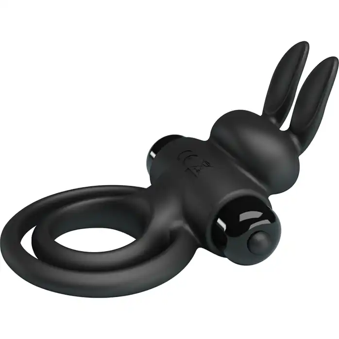 Черное эрекционное кольцо с вибростимуляцией клитора Vibrant Penis Ring III - Pretty Love. Фотография 3.