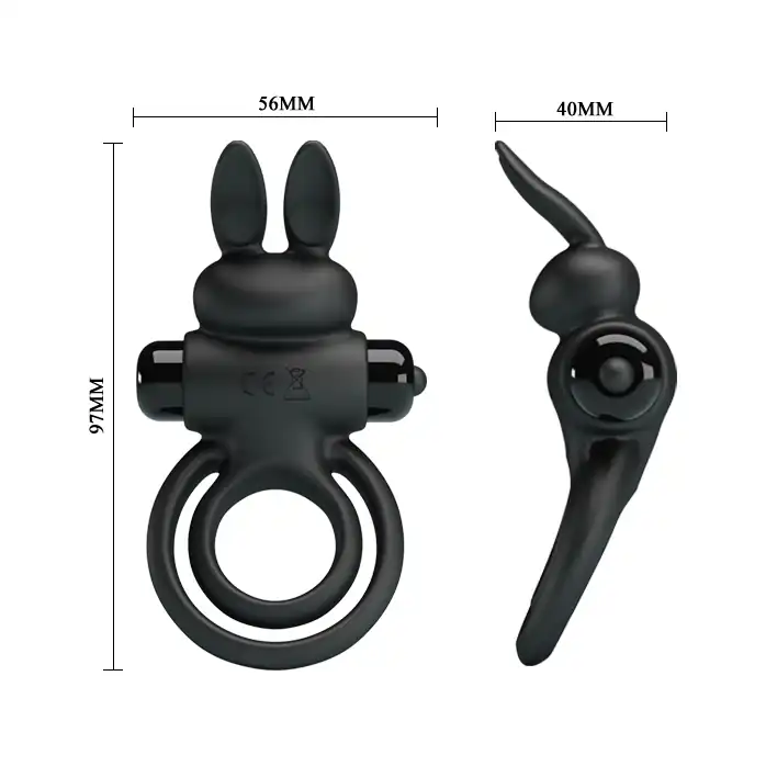 Черное эрекционное кольцо с вибростимуляцией клитора Vibrant Penis Ring III - Pretty Love. Фотография 4.