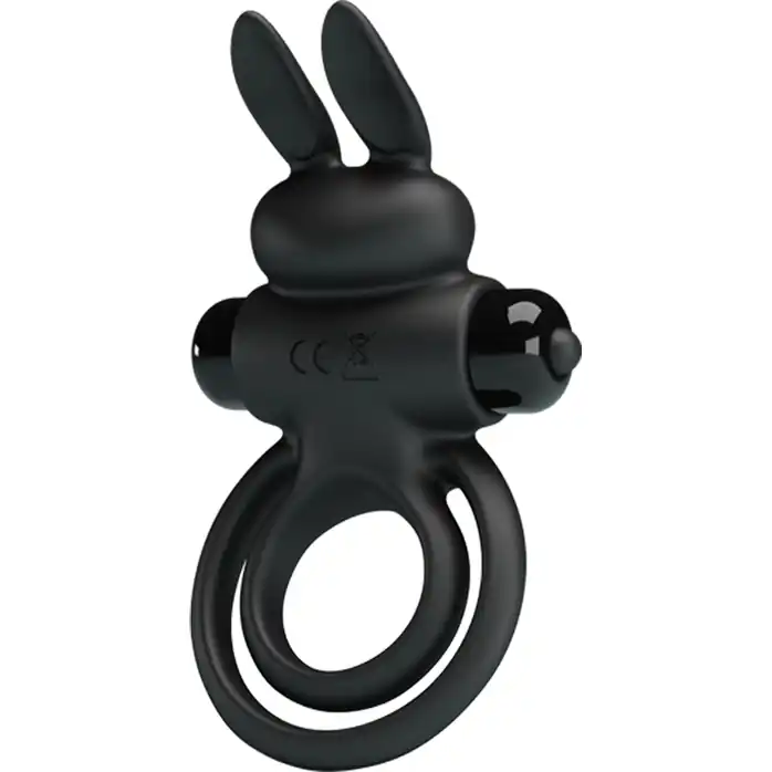 Черное эрекционное кольцо с вибростимуляцией клитора Vibrant Penis Ring III - Pretty Love