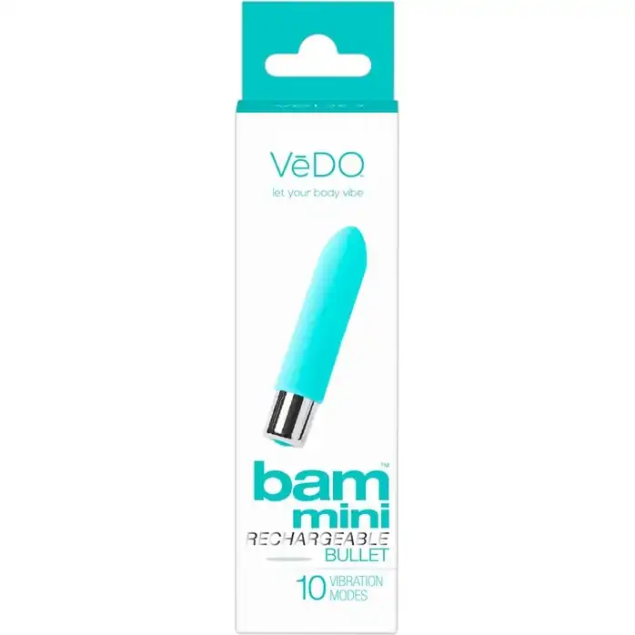 Бирюзовая вибропуля VeDO Bam Mini - 9,5 см. Фотография 3.