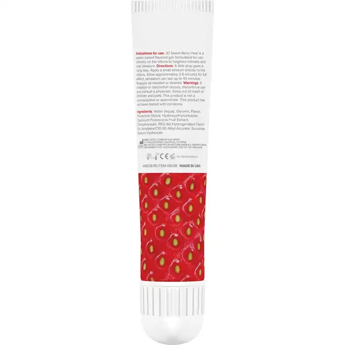 Стимулирующий клиторальный гель со вкусом клубники JO Sweet Berry Heat - 10 мл - JO Clitoral Gels. Фотография 2.