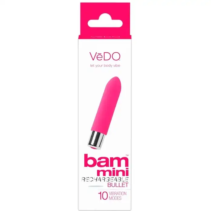 Розовая вибропуля VeDO Bam Mini - 9,5 см. Фотография 3.