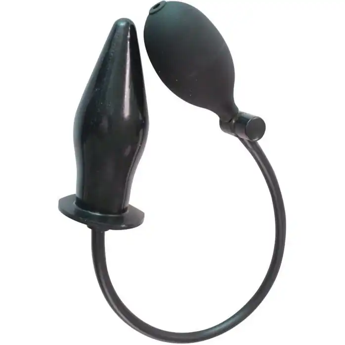 Черный анальный стимулятор с расширением Pumpn Play Plug - 12 см