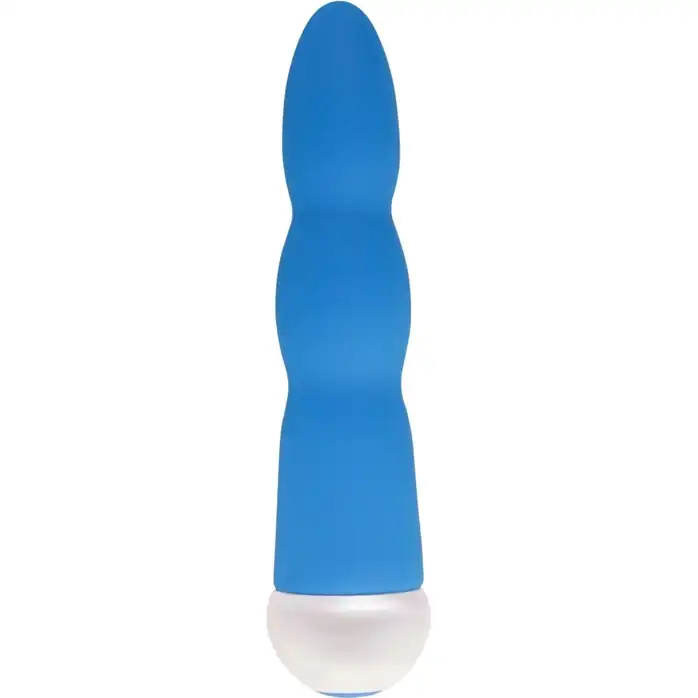 Синий вибратор Fashion Succubi Wavy Wand - 14,5 см