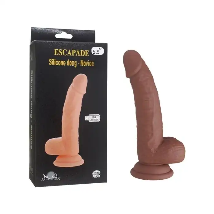 Коричневый вибратор-реалистик Novice - 16,5 см. Фотография 3.