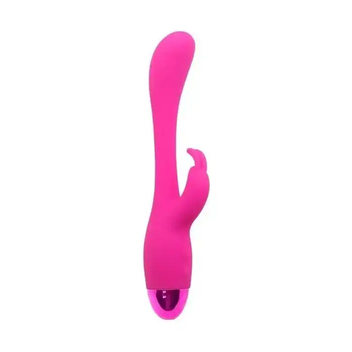 Розовый вибратор INDULGENCE Elated Rabbit - 23 см