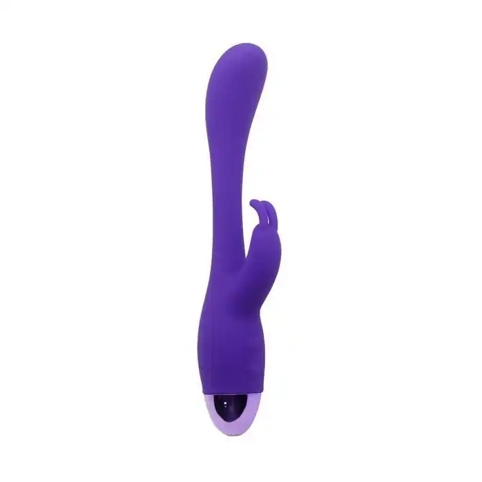 Фиолетовый вибратор INDULGENCE Elated Rabbit - 23 см