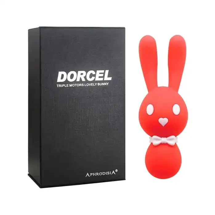 Оранжевый вибростимулятор-зайчик Dorcel - 16 см. Фотография 3.