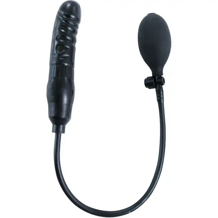 Черный фаллоимитатор с грушей Pump Up Dong - 17 см