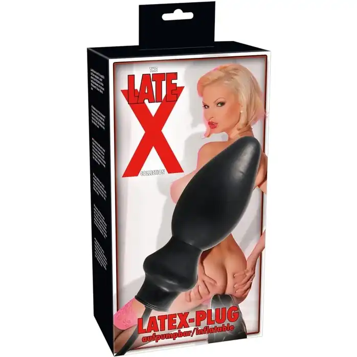 Надувная анальная втулка Latex-Plug - 20 см - Late X. Фотография 3.