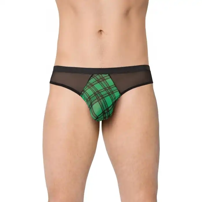 Черные мужские трусы с клетчатой вставкой по центру - Men s collection