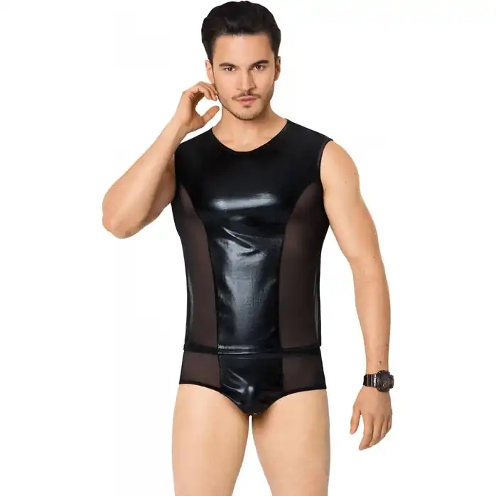 Соблазнительный костюм с wet-look вставками - Men s collection