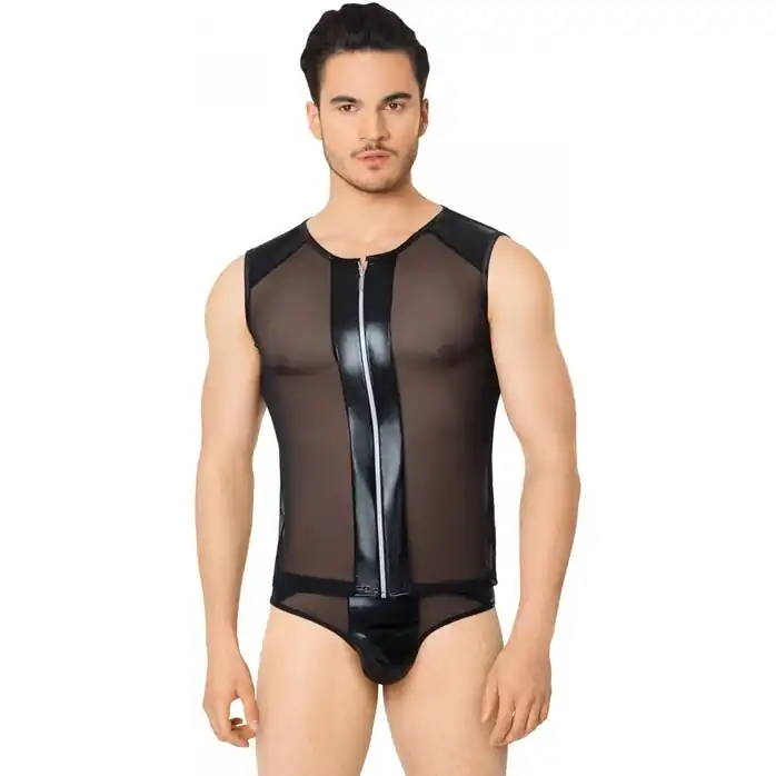 Эротический мужской костюм-сетка с молнией - Men s collection