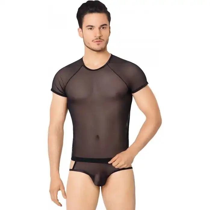 Эффектный полупрозрачный мужской комплект из сетки - Men s collection. Фотография 3.