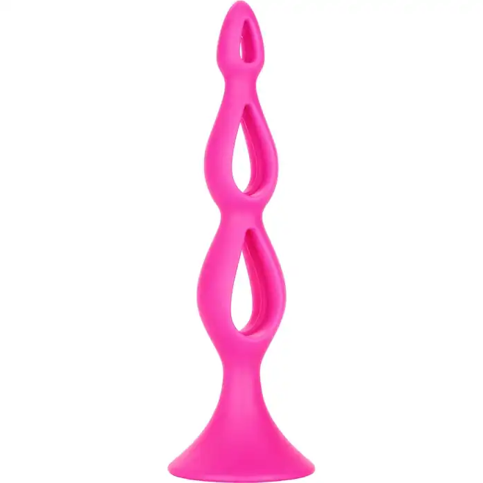 Розовая анальная елочка Silicone Triple Probe - 14,5 см - Booty Call. Фотография 3.