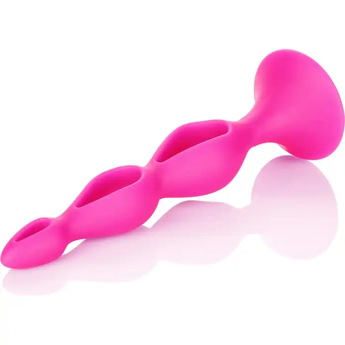 Розовая анальная елочка Silicone Triple Probe - 14,5 см - Booty Call. Фотография 4.