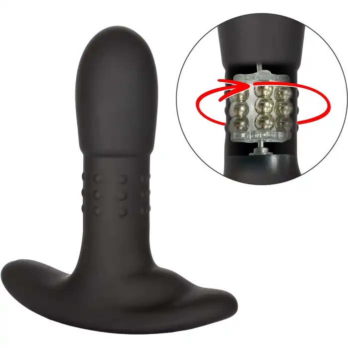 Черный массажер простаты Eclipse Beaded Probe - 12,75 см - Eclipse. Фотография 2.