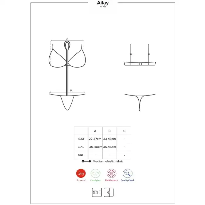 Кружевное боди Ailay с эффектным рисунком - Sexy. Фотография 5.