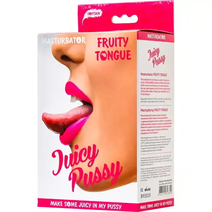 Телесный двусторонний мастурбатор Fruity Tongue - ротик и вагина - Juicy Pussy. Фотография 8.