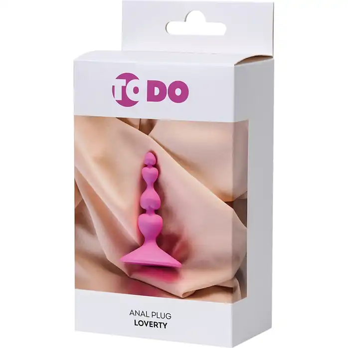 Розовая силиконовая анальная пробка Loverty - 8 см - ToDo. Фотография 5.