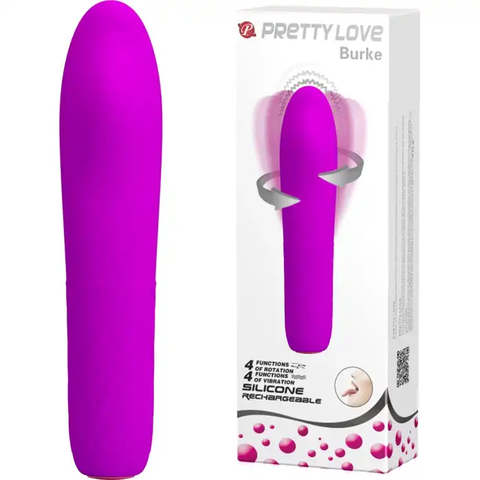 Лиловый вибратор-ротатор Burke - 16 см - Pretty Love