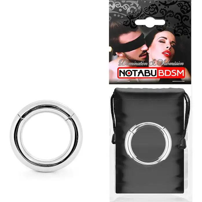 Серебристое среднее эрекционное кольцо на магнитах - NOTABU. Фотография 3.
