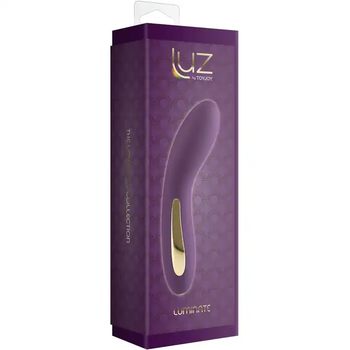 Фиолетовый изогнутый вибромассажёр Luminate Vibrator - 17 см - LUZ. Фотография 2.