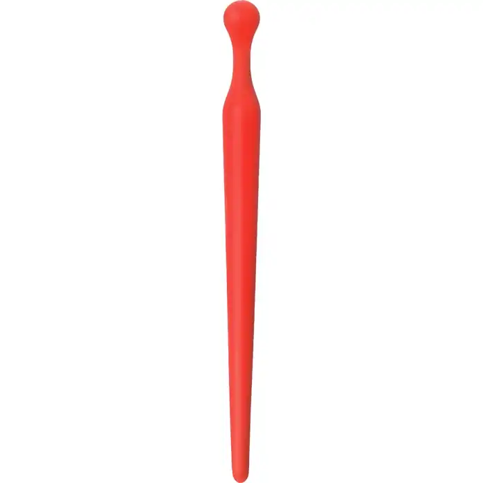 Красный силиконовый уретральный плаг - 10 см - Black Red. Фотография 2.