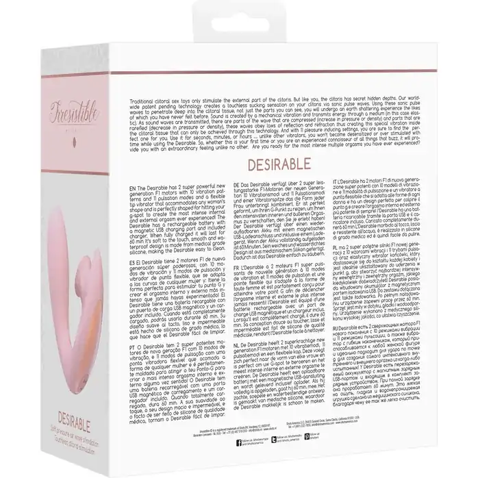 Розовый вибратор для G-точки Irresistible Desirable с бесконтактной клиторальной стимуляцией. Фотография 7.
