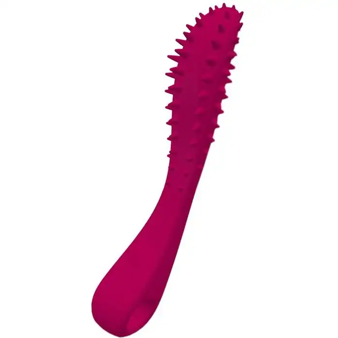 Малиновый вибратор Temptation Wand с шипиками - 22 см
