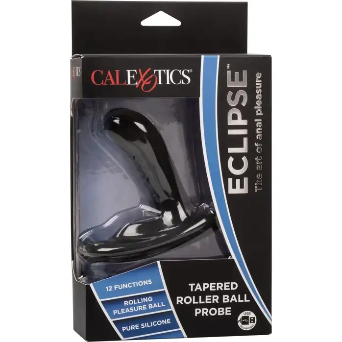 Черный вибромассажер простаты Eclipse Tapered Roller Ball Probe - Eclipse. Фотография 6.