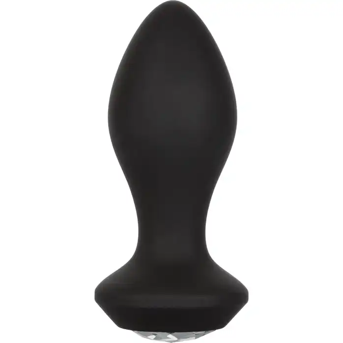 Черная анальная пробка с вибрацией и кристаллом Power Gem Vibrating Crystal Probe - 10,75 см - Power Gem